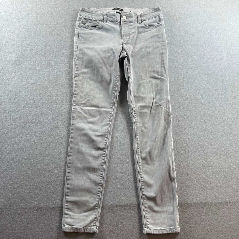White House Black Market Skinny Leg Jeans Womens 6R Gray Denim Mid Rise Cotton